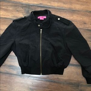 Betsy Johnson cropped bomber jacket